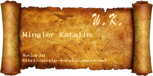 Wingler Katalin névjegykártya
